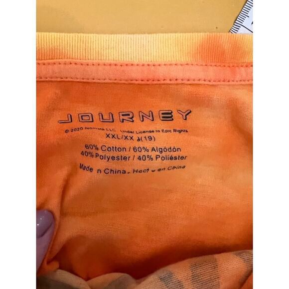 Journey Don’t Stop Believin’ Tour 81 Orange Tie Dye Graphic Cropped Band Tee XXL - Picture 4 of 7